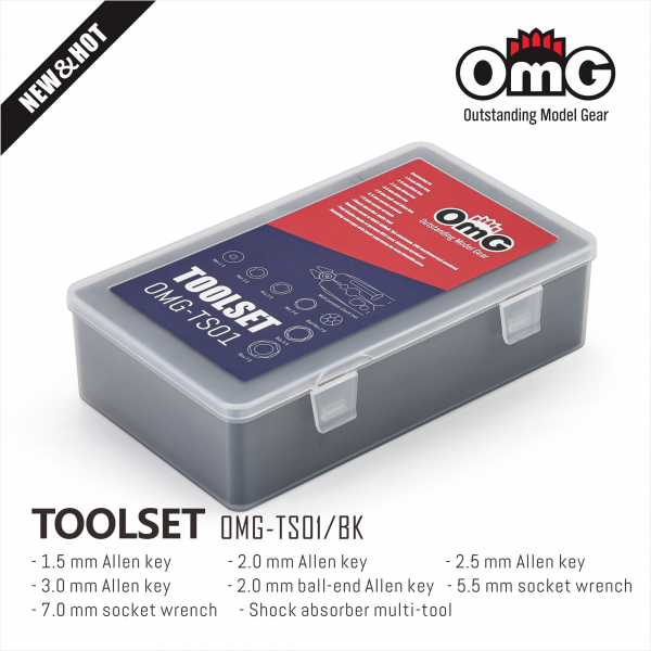 OMG CNC Präzisionsgefrästes Aluminium RC Werkzeug Set - Schwarz