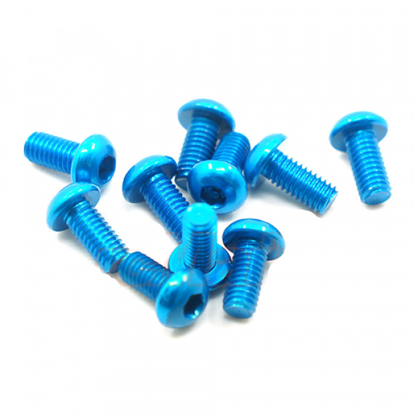 Yeah Racing Linsenkopfschraube blau 7075 Aluminium 3x10mm (10)