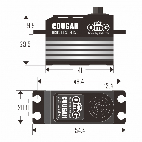 OMG D4-30BF COUGAR Digital Low Profile Brushless Servo - 2WD/4WD Buggies,Truck - Programmable