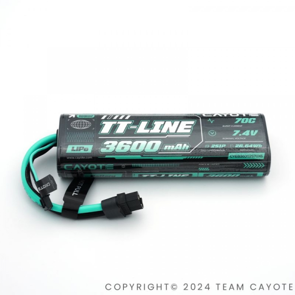 CAYOTE TT-Line Lipo Akku, 70C, 3600mAh, 2S, 7.4V Hardcase mit XT60 Stecker