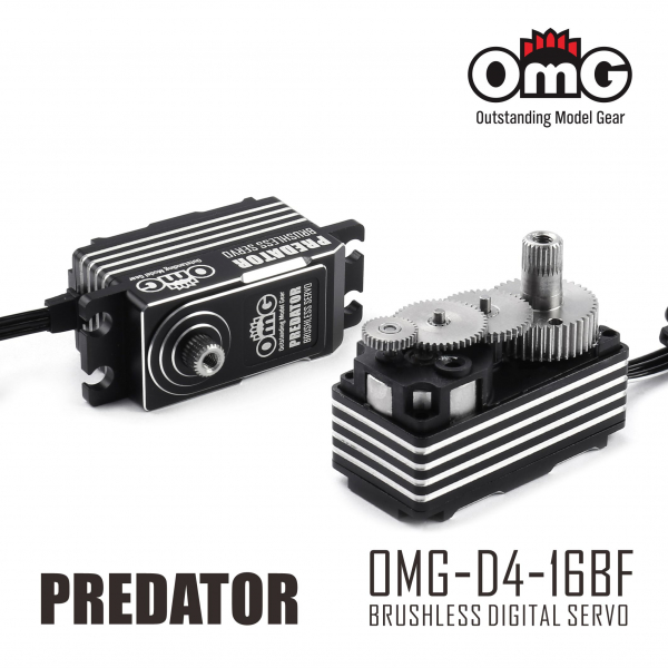 OMG D4-16BF PREDATOR Digital Low Profile Brushless Servo - Drift/Touring/FWD - Programmierbar