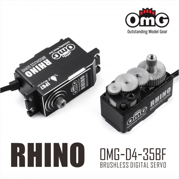 OMG D4-35BF RHINO Digital Low Profile Brushless Servo - 2WD/4WD Buggies,Truck, Crawler - Programmable