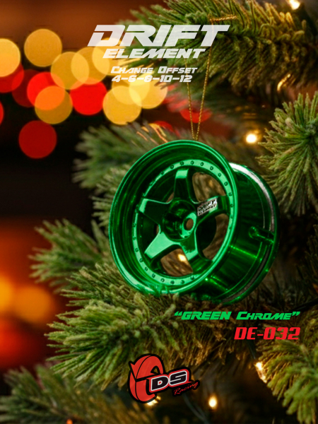 DS Racing DRIFT ELEMENT Felgen +Green Chrome+ offset einstellbar (2)