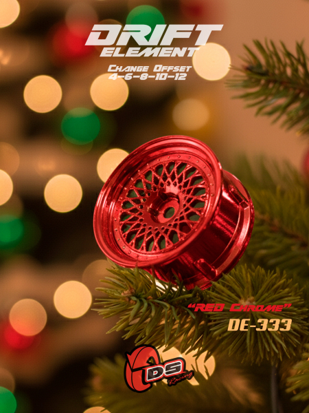 DS Racing DRIFT ELEMENT Felgen Mesh (Red Chrome) - offset einstellbar (2)