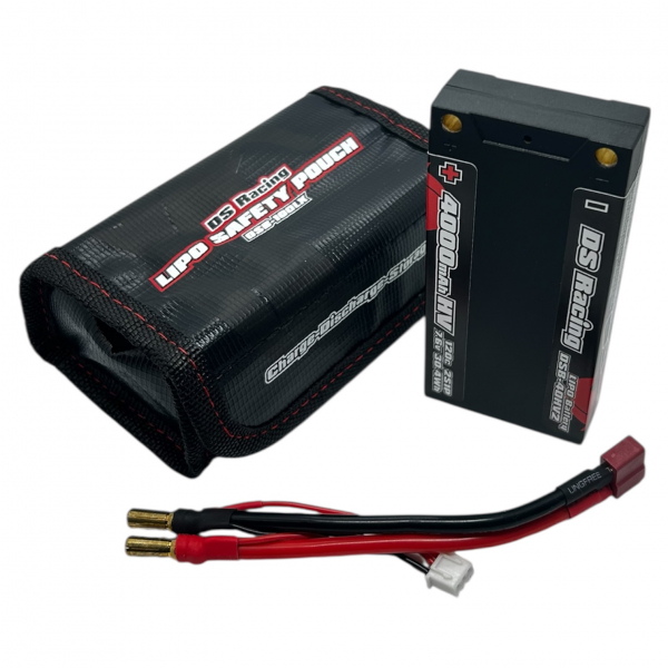DS Racing Combo Set LiPo HV Shorty 4000mAh 7.6V 120C + Lipo Safety Pouch