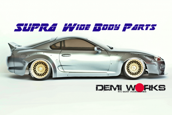 Demi Works Toyoya Supra Set B ( Lexan Fenders) for Tamiya Supra (51291)+sticker