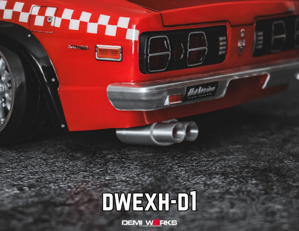 Demi Works Scale Double Oval Exhaust - Silver