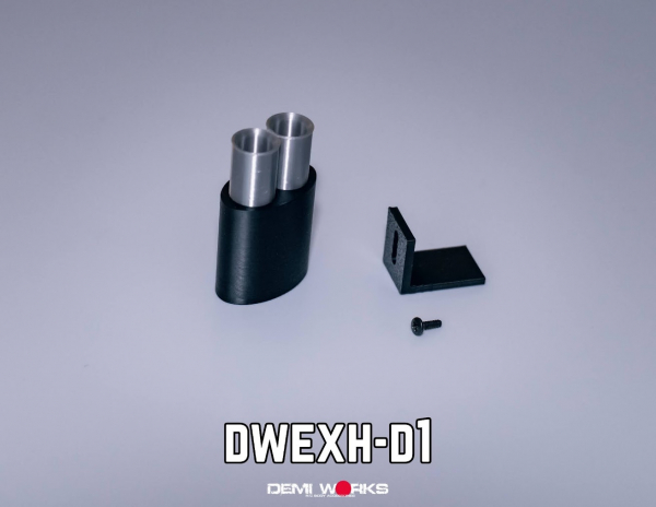 Demi Works Scale Double Oval Exhaust - Silver/Black