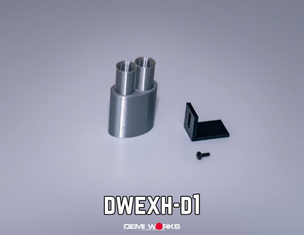 Demi Works Scale Double Oval Exhaust - Silver