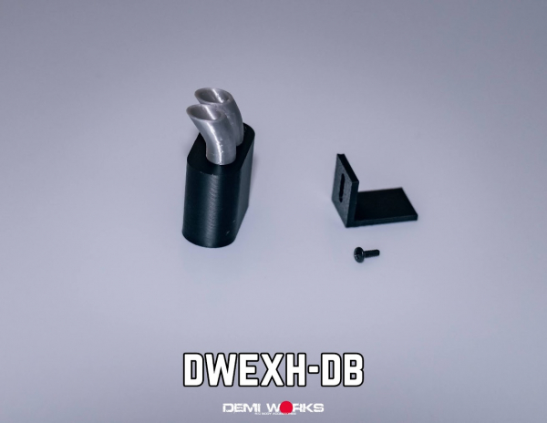 Demi Works Scale Double Oval Bend Exhaust - Silver/Black