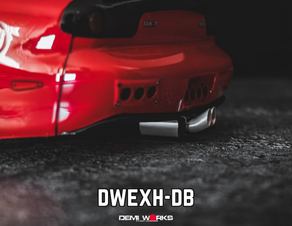 Demi Works Scale Double Oval Bend Exhaust - Silver