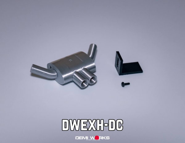 Demi Works Scale Double Central Exhaust - Silver