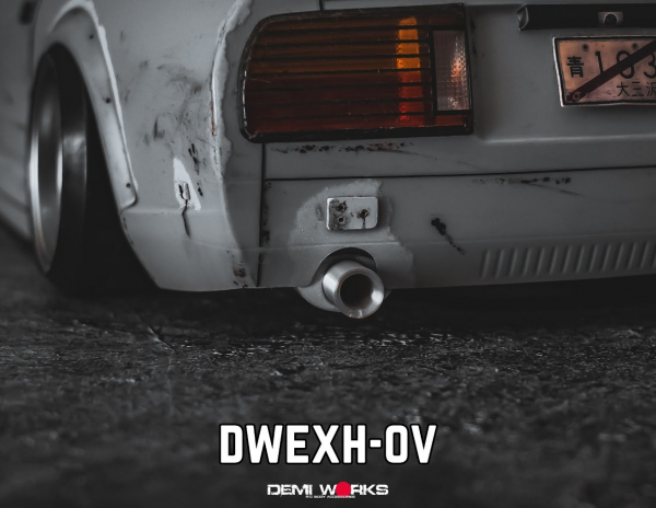 Demi Works Scale Single Oval Exhaust - Silver/Black