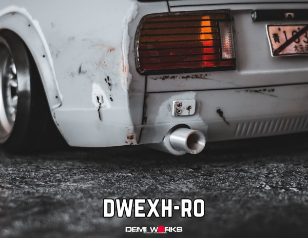 Demi Works Scale Single Round Exhaust - Silver