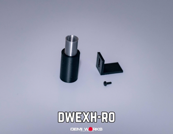 Demi Works Scale Single Round Exhaust - Silver/Black