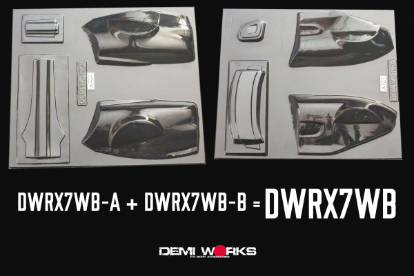 Demi Works Mazda RX-7 Wide Body Set (Lexan). For Tamiya Mazda RX-7 (51270)