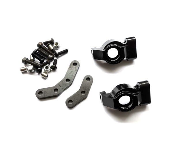 Aluminum Front Steering Knuckle Set black - Element RC Enduro Trail Truck