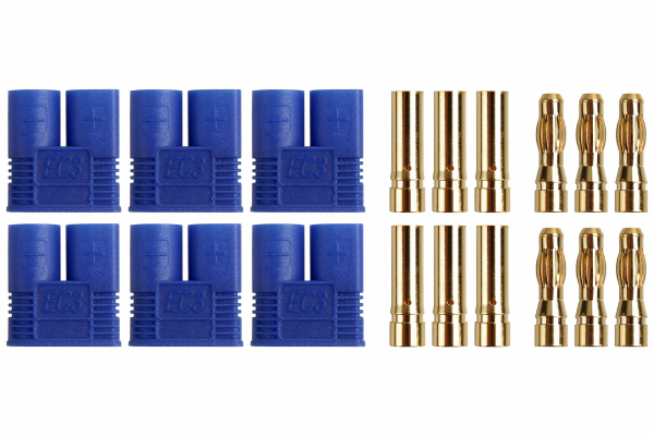 Gold connector | compatible with E-flite EC3 | 3 pairs