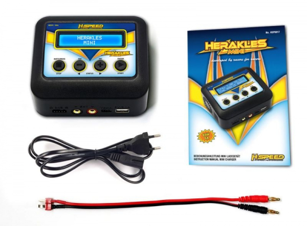H-SPEED Herakles MINI AC Ladegerät 60W nP1025 LiPo, LiHV, LiFe, LiIon 2-4s, NiMH/NiCd 6-8s
