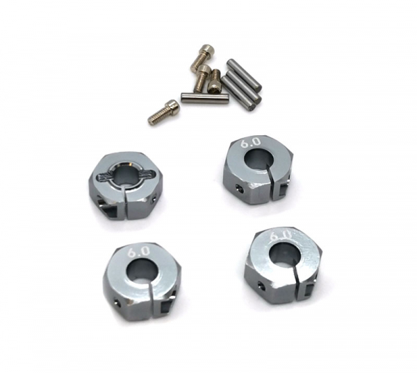 12x6mm Aluminium Radmitnehmer Set für 1/10 - Grau