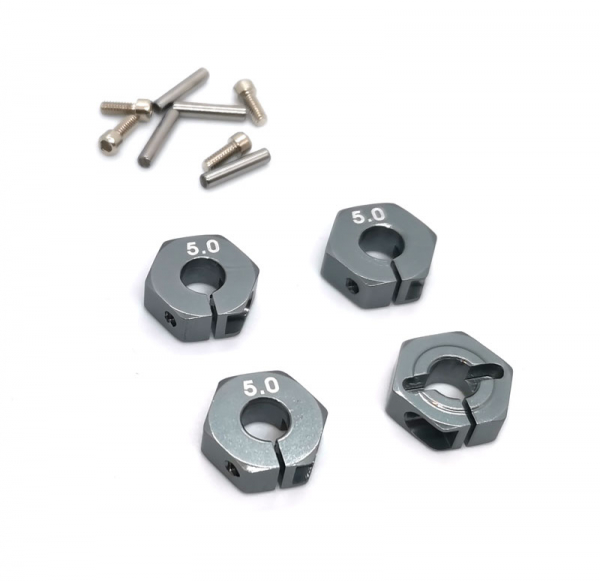 12x5mm Aluminium Radmitnehmer Set für 1/10 - Grau