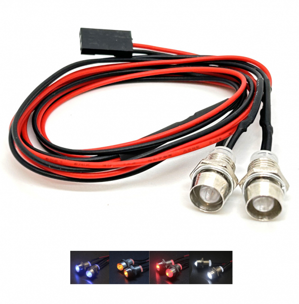 RC Body 2pcs Front Led Light 5mm（Dupont Connector, Wire length is 80cm)