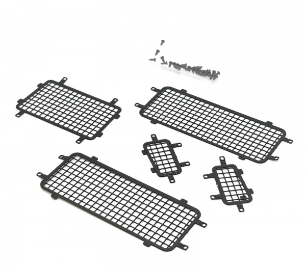 Edelstahl Heck und Seitenfensterschutz-Set für TRX-4M Defender 1/18