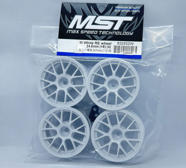 MST M White RE wheel 24.5mm (+5) (4) for M Car