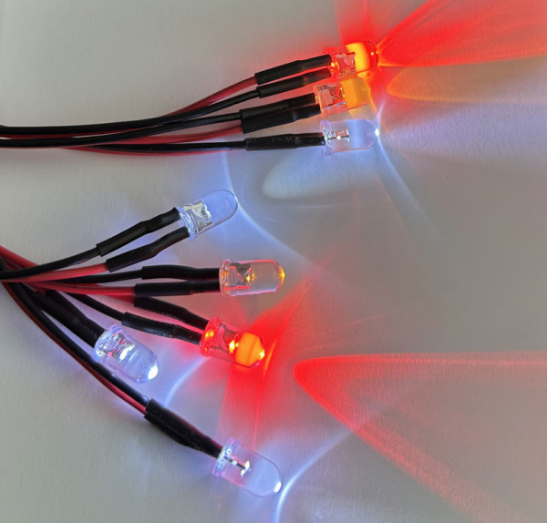 LED RC lights, 8 lamps with socket - 7 different modes