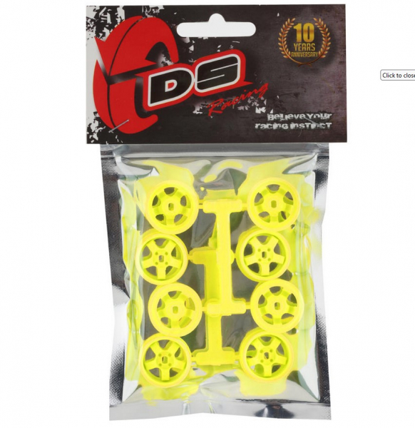 DS Racing Mini-Z Rim 8.5mm Narrow Flu-Yellow  - 8 pcs