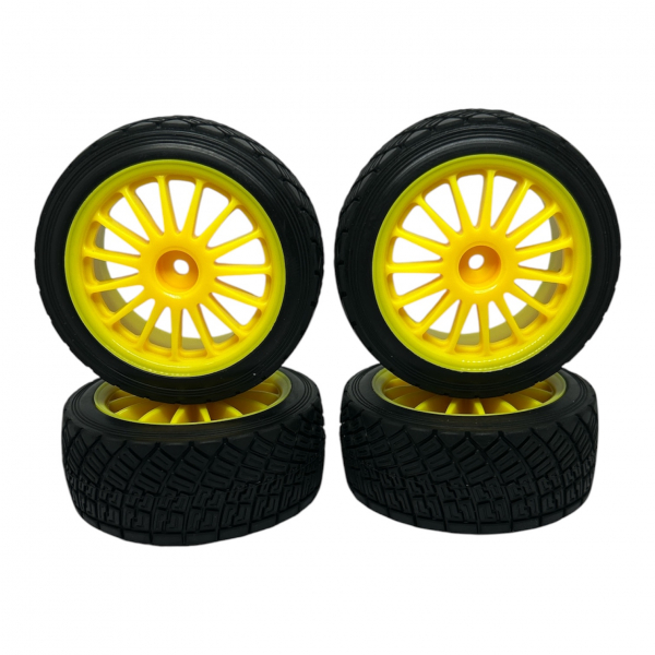 1/10 Buggy Flower Line Wheel/Tire Set Yellow (4)