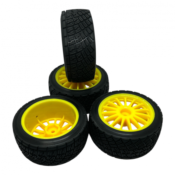 1/10 Buggy Flower Line Wheel/Tire Set Yellow (4)