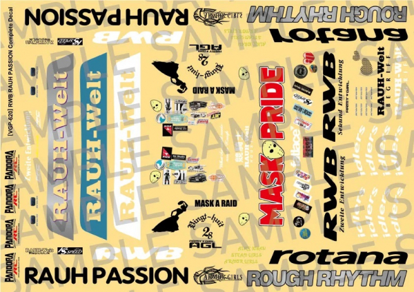 Pondora RWB "RAUH PASSION" Complete Decal