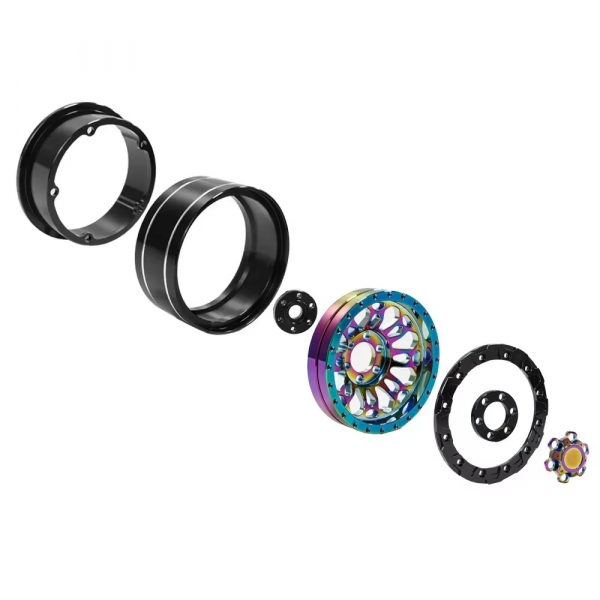 2.2" Beadlock Felge für Crawler in Regenbogenfarben aus Aluminium (4 Stück)