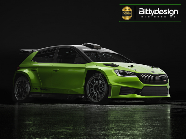 Bittydesign SKODA Fabia RS Rally2 1/10 190mm rally clear body, Hard 1,2mm (wing included)