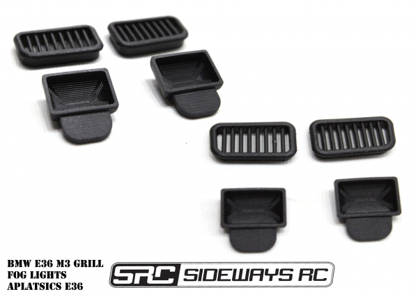 Sideways RC BMW E36 M3 Grill Fog Lights - Aplastics