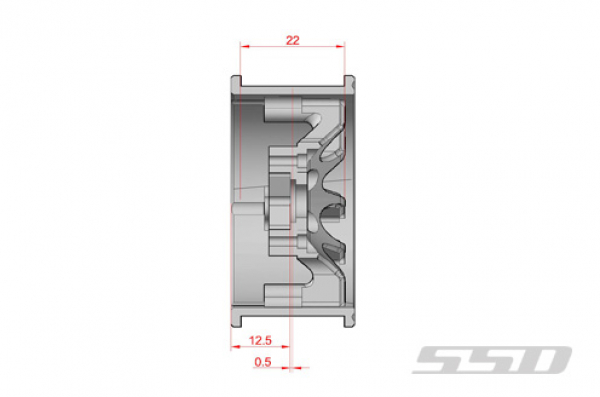 SSD 1.9" Double Time Beadlock Felgen schwarz (2)