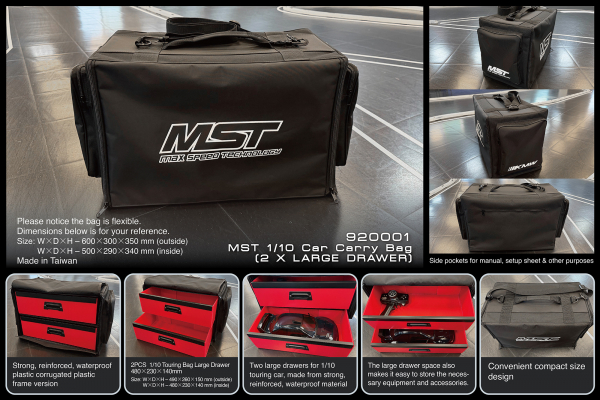 MST 1/10 Transporttasche für RC-Cars (2 extra große Schubladen)