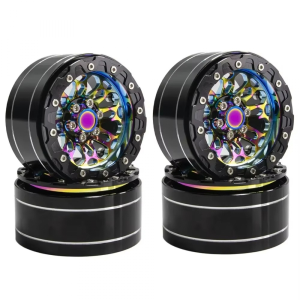 2.2" Beadlock Felge für Crawler in Regenbogenfarben aus Aluminium (4 Stück)