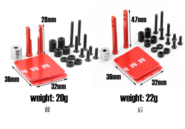 Aluminium Fixed Magnet-Karosseriemontagesatz  (Rot)