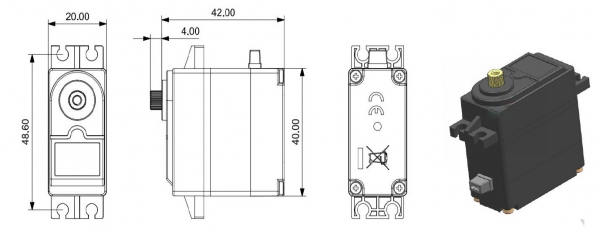 Absima Servo "S250MH" 25kg 25Z/JR Metallgetriebe