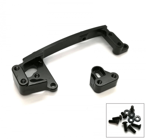 Aluminium Servohalterung - schwarz für Axial SCX10 II