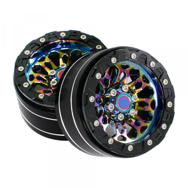 2.2" Beadlock Felge für Crawler in Regenbogenfarben aus Aluminium (4 Stück)