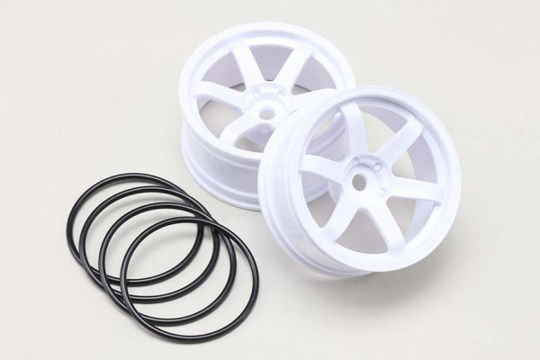 Yokomo 6-Spoke Wheel for Drifting (Offset 7, White, 2pcs)