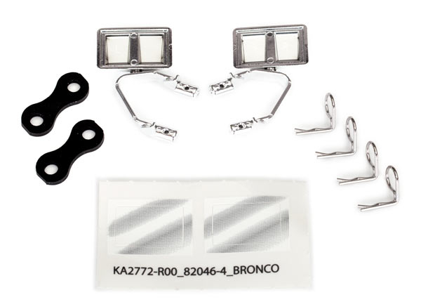 Traxxas Seiten-Spiegel, Chrome l&r, Retainers (2), Body Clips (4) TRX-4 Ford Bronco