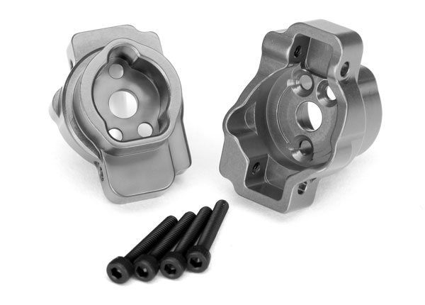 Traxxas Portal-Drive-Axle-Mount hinten Alu charcoal grau TRX-4