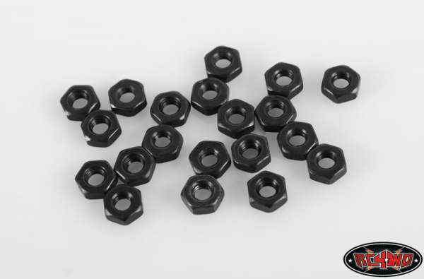 RC4WD Regular M2.5 Black Nuts (20)