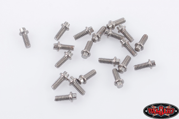 RC4WD Miniature Scale Hex Bolts (M1.6 x 4mm) (Silver)