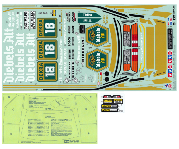 Tamiya Aufkleber Mercedes Benz 190E EVOII Diebels-Alt