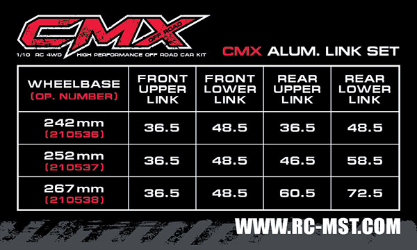 CMX Alum. link set (267mm) (silver)